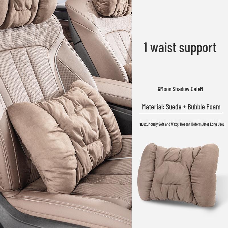 Роскошный зимний замшевый подголовник для автомобиля: Плюшевая подушка для поддержки поясницы и шеи