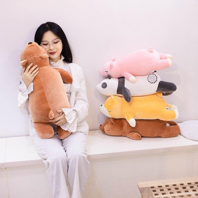 1 шт., 50/80 см, милая панда Шиба-ину, медведь, свинья, плюшевые игрушки, кавайная подушка, мягкие куклы с животными, мягкая подушка, подарки для детей