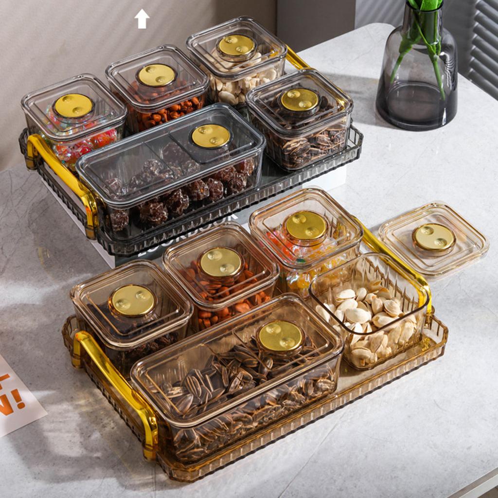 6 Bowls/Set Ried Fruit Salad Nuts Plate Snack Dishes Acrylic Dessert Jar Storage Dish Candies Container for Home Kitchen