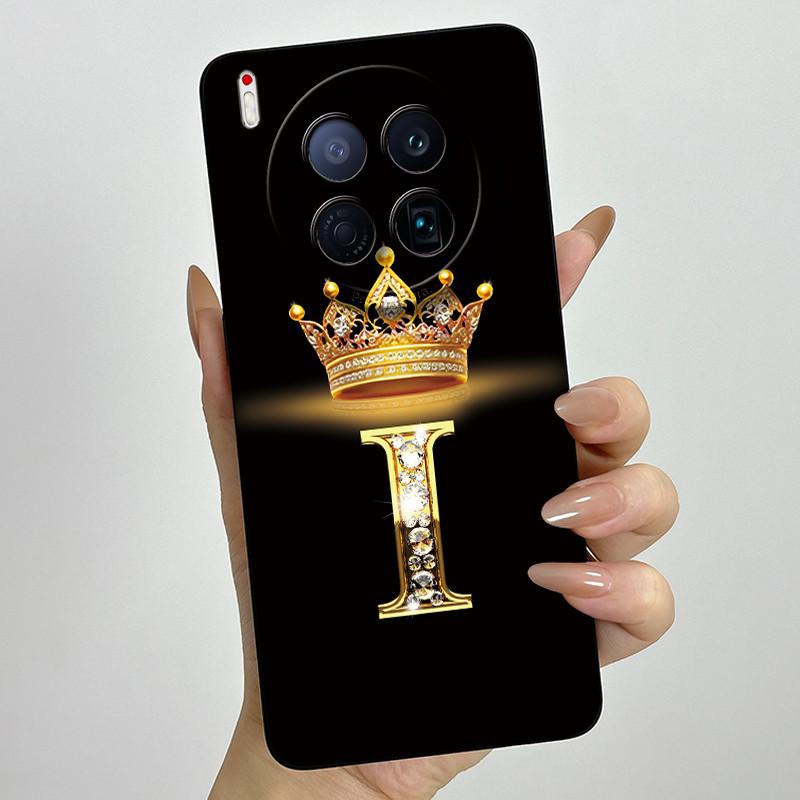 Чехлы для телефона Tecno Camon 40 Premier 5G CM8 Чехлы с короной и начальной буквой Мягкий жидкий силикон Продвинутый корпус с защитой от отпечатков пальцев