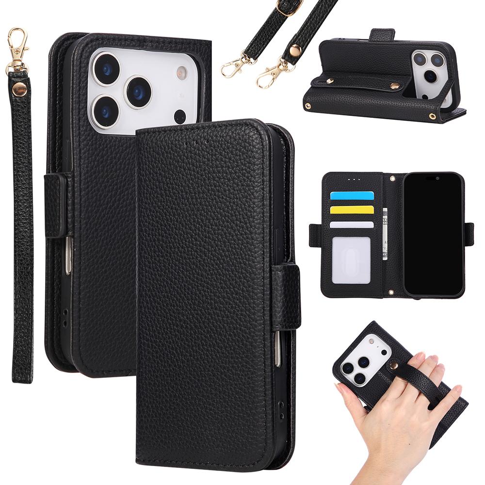 Ультра-кошелек-чехол на запястье из ПУ-кожи для For IPhone 17 Air 16 15 14 13 12 11 Pro Max Plus Mini Чехол с держателем для карт