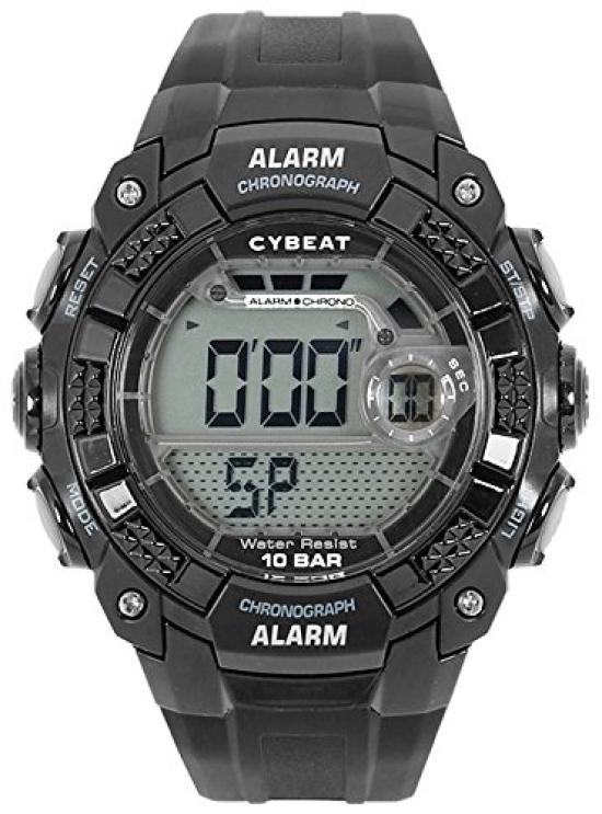 Мужские цифровые спортивные часы J-AXIS, Многофункциональная серия Outdoor, Полная EL-подсветка, Водонепроницаемость 10 АТМ, Черный