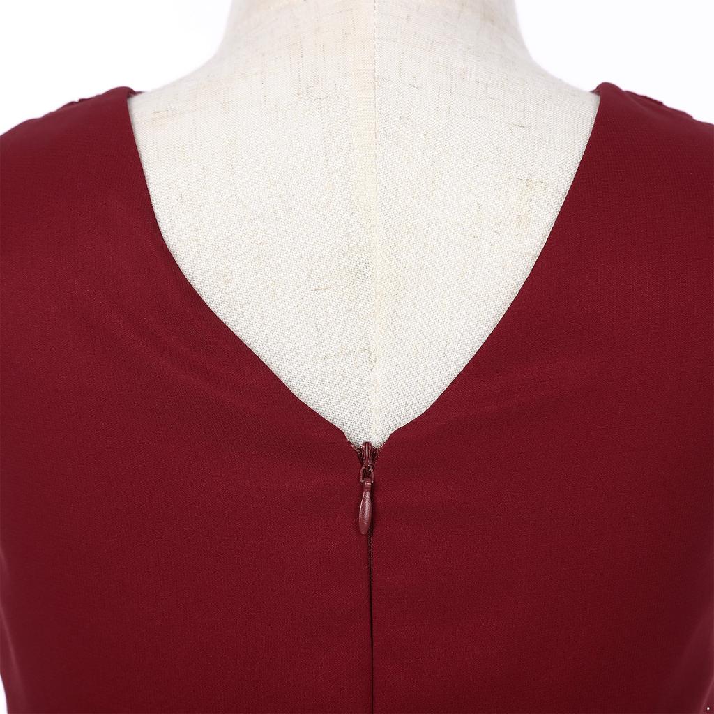 Девочки Блестящее Складчатое Переплетенное Шифоновое Платье V-образный Вырез Без Рукавов Дизайн Платье для Подружки Невесты Длинное Платье Платье для Свадебной Вечеринки