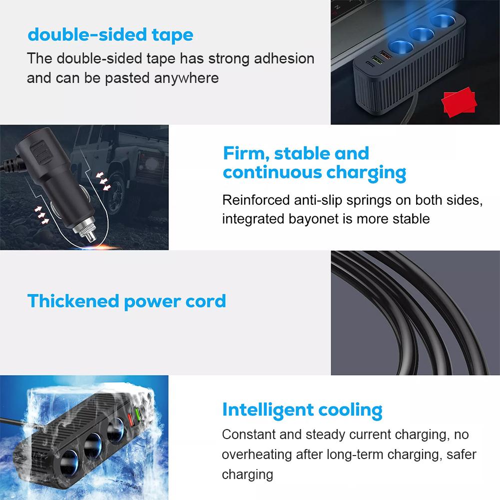 12 В/24 В автомобильный прикуриватель 120 Вт автомобильное зарядное устройство PD QC USB быстрая зарядка адаптер питания зарядное устройство 4-гнездо 3.1A многофункциональное зарядное устройство