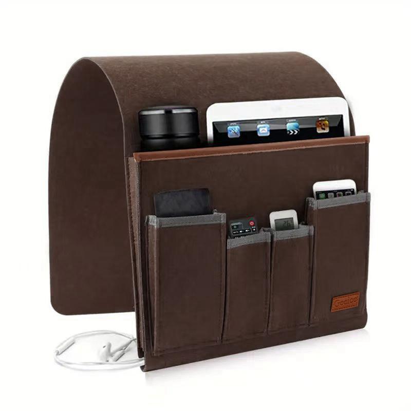 Household Armchair Caddy Felt Couch Recliner Armrest Organizer for Magazine Tablet Cell Phone Remote Control Hanging Storage Bag