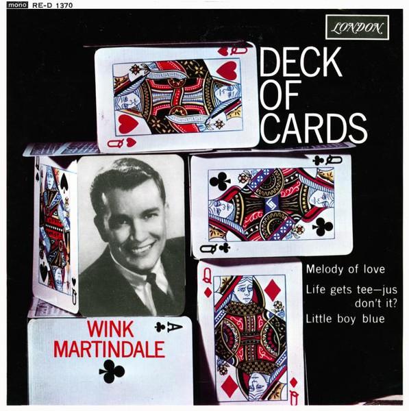 Пластинка 7 дюймов WINK MARTINDALE - Deck Of Cards RED1370 London Records 1960 UK Поп Б/у
