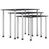 Nesting Tables - VIDAXL - Black - Tempered Glass - 3 Pieces - Contemporary Design