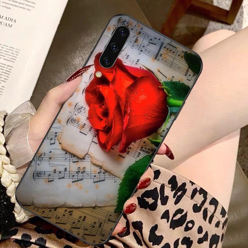 Чехол для телефона с цветком красной розы для Samsung A91 A81 A73 A72 A71 A30S A20 A12 A13 A52 A53 4G 5G, мягкий черный чехол для телефона