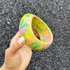 Exaggerated Acrylic Bangle Bohemian Retro  Hand Ring Cute Wide Cuff Bracelets  Decoration