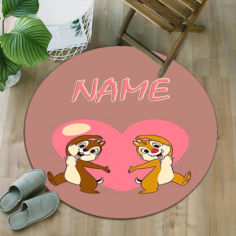 Customizable C-Chip 'n' Dale Round Non-Slip Carpet - Ideal for Garden, Picnic, Office, Perfect for Decoration, Suitable For All Seasons