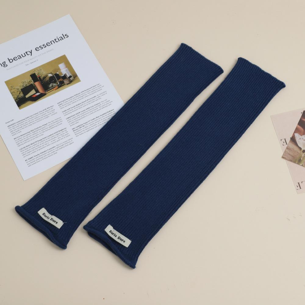 Вязаные рукава-перчатки для женщин на осень и зиму, теплые однотонные нарукавники, полупальцы, шерстяные напульсники, накладные рукава, чехол для рук