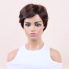 Female Black Brown Wig Women Layered Wigs With Bangs Ladies Natural Wavy Short Wig Daily Use Party Cosplay Heat Resistant Fiber