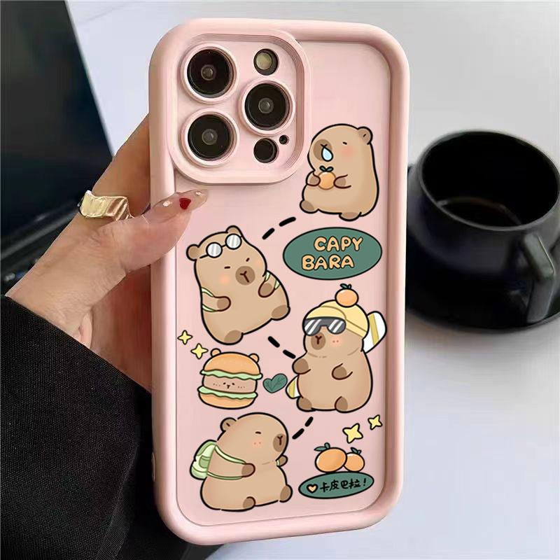 Милый Капибара Силиконовый Мягкий Чехол Для Телефона Для iPhone 16 15 14 13 12 11 Pro Max X XS XR 7 8 Plus SE 2020 Ударопрочная Задняя Крышка