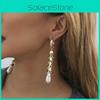 Stylish Gold-plated Asymmetric Earrings With Faux Pearl For Women Street Style