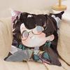 Q Version Wuthering Camellya Cushion Cover Silky Short Plush Invisible Zipper Dustproof Sofa Pillow Case for Home Decor