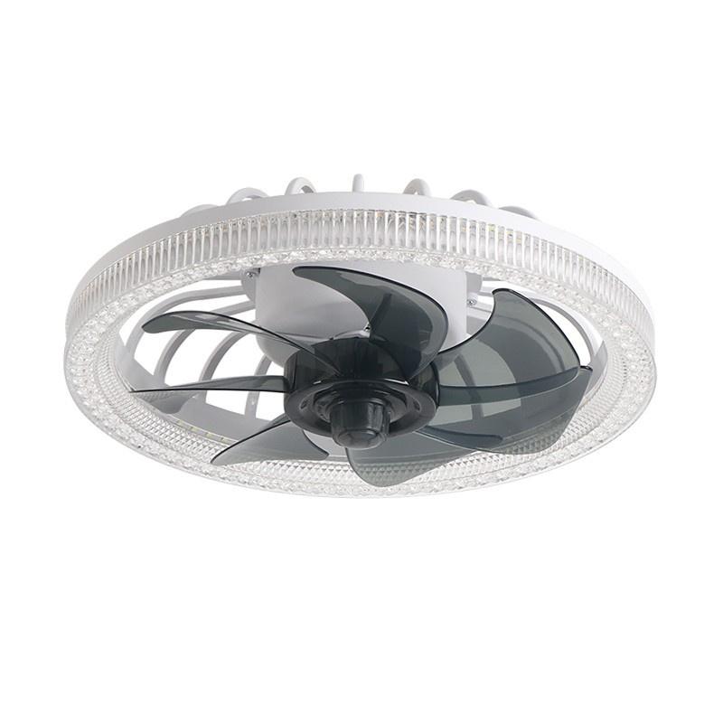 Потолочные вентиляторы с подсветкой, Лампа-вентилятор с цоколем и пультом, Диммируемый 3000K-6500K, Современный низкопрофильный потолочный вентилятор с цоколем для установки заподлицо