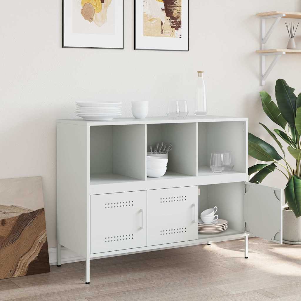 Sideboard White 100.5 x 39 x 79 cm Steel