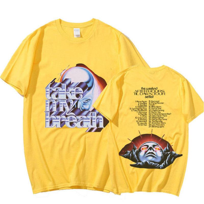 Футболка The Weeknd After Hours Til Dawn Tour Take My Breath Футболки с графическим принтом Негабаритная футболка в готическом стиле в стиле хип-хоп Уличная одежда