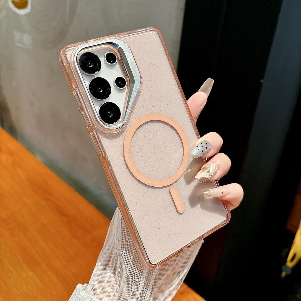 Подходит для Samsung S26Ultra Pinchuang Магнитный чехол для мобильного телефона Блестящий S25Ultra Держатель для объектива S24 Защитный чехол