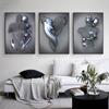 3D Любовь Сердце Серая Металлическая Фигура Статуя Холст Картина Плакаты и принты Современные Настенные Художественные Фотографии для Гостиной Домашний Декор