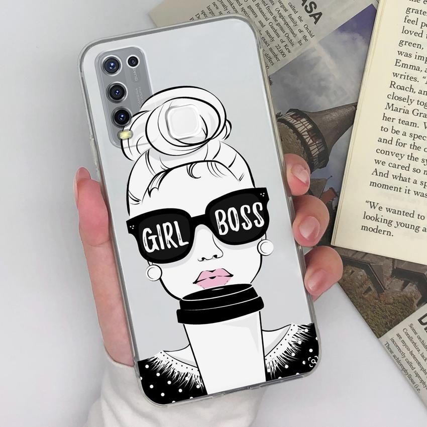 Роскошные прозрачные чехлы для защиты объектива для Vivo Y67 Y73 Y55 Y91C Y91 Y78 Y75 Y50 с узорами для милых девушек, мягкий силиконовый противоскользящий чехол для Vivo