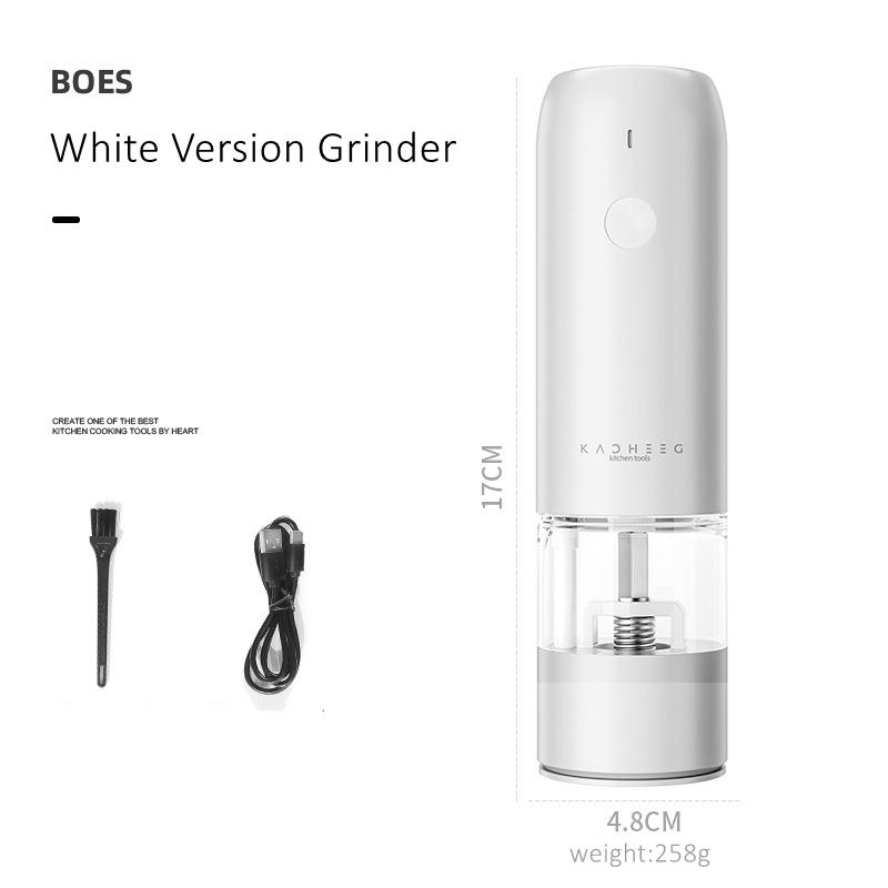 Перезаряжаемая электрическая мельница для специй, 6 скоростей, регулируемая зернистость, кухонная мельница для соли и перца со светодиодной подсветкой и керамическим ротором