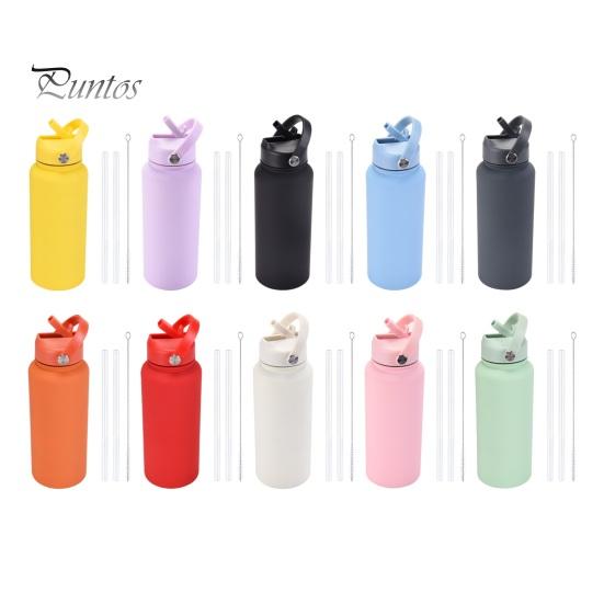 1000ml Stainless Steel Water Bottle with Straw BPA-Free Leak-Proof Insulated 24 Hours Cold 12 Hours Hot Sport Bottle