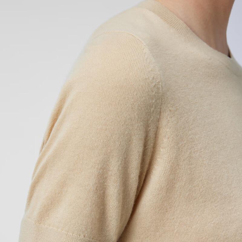 JNBY Women's 2024 Spring Cashmere Knit Short Sleeve Top