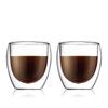 BODUM Glass Cup Tumbler PAVINA Double Wall Glass 250ml Set of 2 Insulates Against Heat and Cold Double Wall Glass Microwave Safe Oven Safe Dishwasher