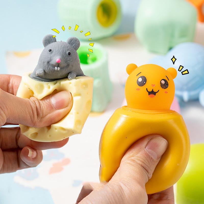 Pop-Up Squeeze Cup Fidget Toys Cartoon Anti Stress Relief Squishy for Kids & Adults Funny Play Toys Party Favor Classroom Prize