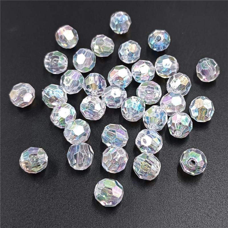 Акриловые материалы ручной работы 6-10 мм, ожерелья в форме сердца для серег, круглые ювелирные изделия, цветные AB, 20/50 шт., аксессуары для звездных бусин