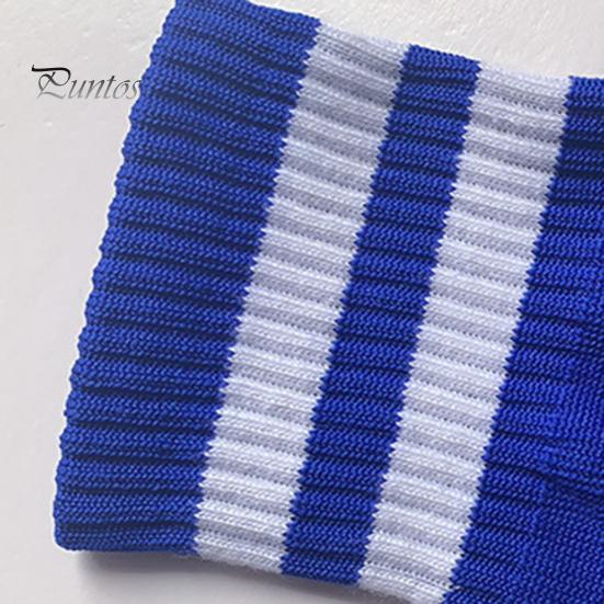 1 пара футбольных носков до колена в полоску, противоскользящие, впитывающие влагу, эластичные, детские, молодежные, спортивные, футбольные, компрессионные, с высокой трубкой, чулки