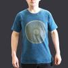 Футболка с эффектом stonewash, мандала, синяя, размер S