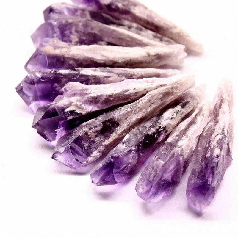 Quartz Amethyst Natural Crystal Wand Point Specimen Healing Home Decor Gift