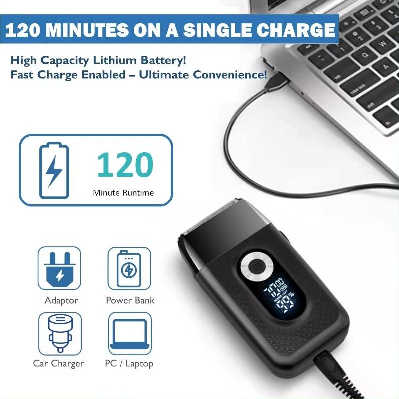 2 In 1 Rechargeable Men Shaver Hair Trimmer Hair Clippers Electric Razor Beard Shaver Hair Cutting Machine for Men Reciprocating Shaver