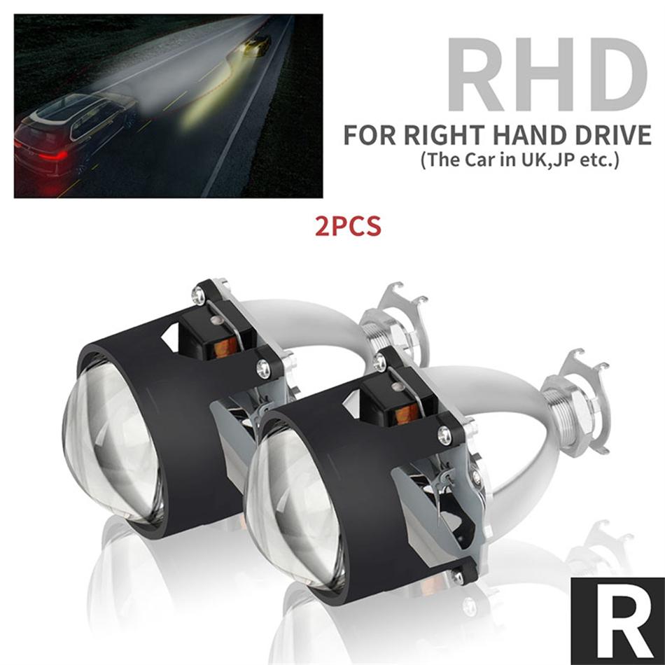 AILEO 2Pcs 2.5 Inch Mini Bi Xenon HID Projector Headlight Lenses H4 H7 H11 9005 H8 Retrofit Fit Car Head Lamp Gating Gun Shrouds