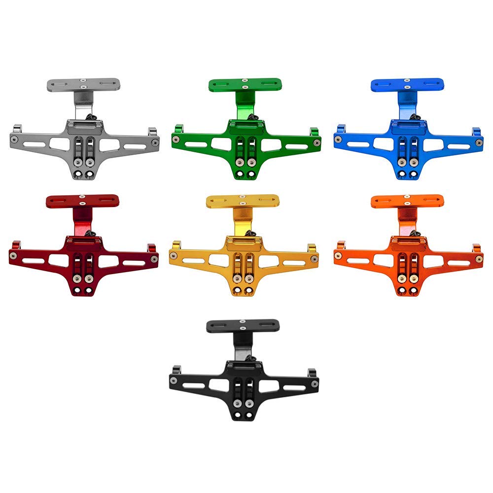 Karun Universal Motorcycle LED Light Rear License Plate Holder Adjustable Fender Eliminator Bracket for Yamaha for Kawasaki Ducati (Orange)