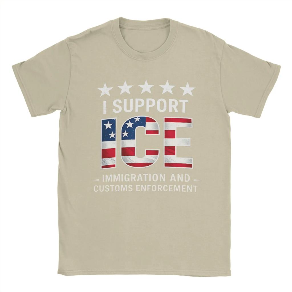 I Support Ice Immigration and Customs Enforcement Patriot T Shirt Summer Cotton T-Shirts For Mens Hippie Custom DIY Tshirt