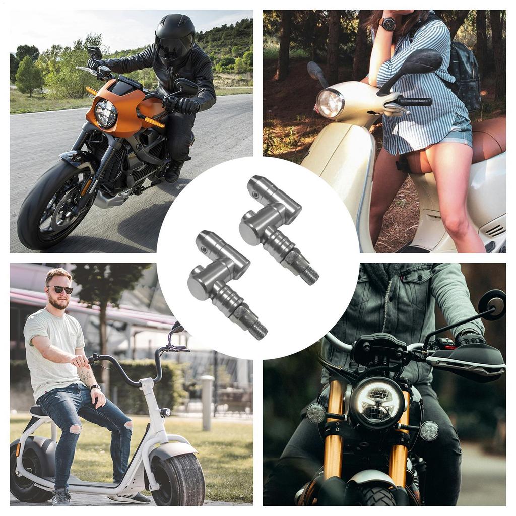 Adjustable Mirror Extensions Motorcycle Rear View Mirror Mount Risers 2 Pieces 360 Degree Adjustable Mount Replacement For