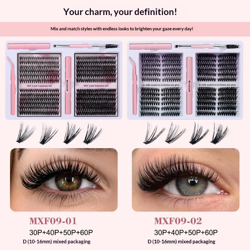480 Clusters Diy False Eyelashes Clusters Extensions Individual Cluster Natural Segmented With Glue,Remover,Lash Brush,Tweezers