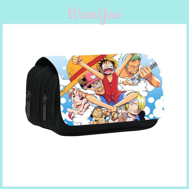 Двухслойная книжка с рисунком из аниме One Piece, пенал для хранения канцелярских принадлежностей для школы и офиса
