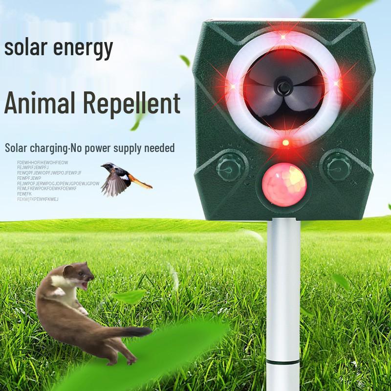 Solar-Powered Outdoor Rodent & Snake Repeller with Beeping Sound - Waterproof, Ground-Inserted Design