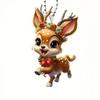 New 2D Flat Christmas Elk Hanging Pendant Acrylic Elk Model Car Rearview Mirror Pendant Xmas Tree Hanging Ornament Navidad Decor