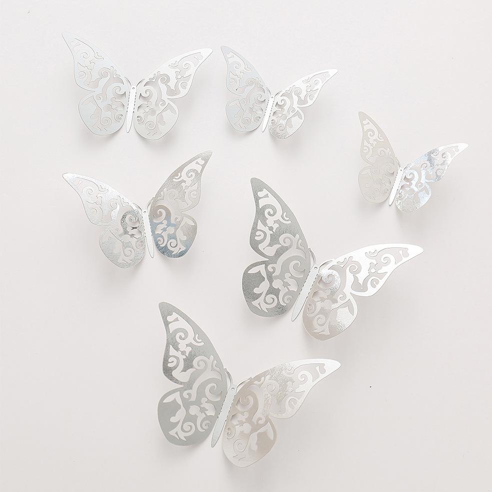 Butterfly Cake Toppers 12pcs Happy Birthday Stickers Topper for Cake Decorations 3D Wall Stiker Wedding Crafts Party Kids Gift