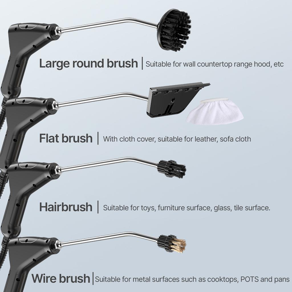 Handheld Multi-surface Steam Cleaner with 6pcs Accessories Touch Screen 6 Levels Adjustable