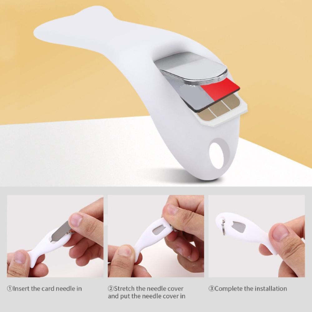 1PCS for SIM Card Removal Needle Pin Holders Tray Open Mobile Phone SIM Card Storage Case Ejecter Tool with Keychain