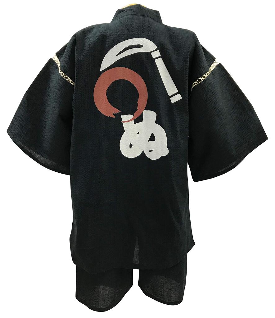 Мужской джинбей из ткани сидзима от Эдотэн (Камавану) - Прохладная летняя одежда, 100% хлопок, оригинальный принт, темно-синий, размер M