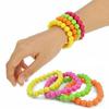 4Pcs 1980s Costume Accessory Set Women Fluorescent Neon Bracelets Necklaces Dress Up