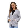 Women Oversized Button Down Cardigan Knitted Long Sleeve Open Front Sweater