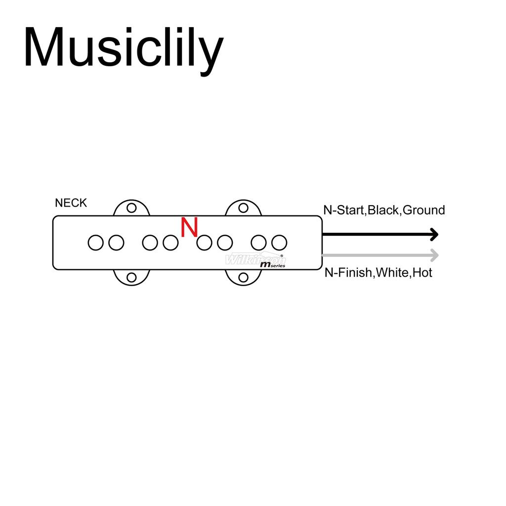 Wilkinson WOJB Vari Gauss Звукосниматель для Jazz Bass Электробас Черный 4-струнный Гриф,